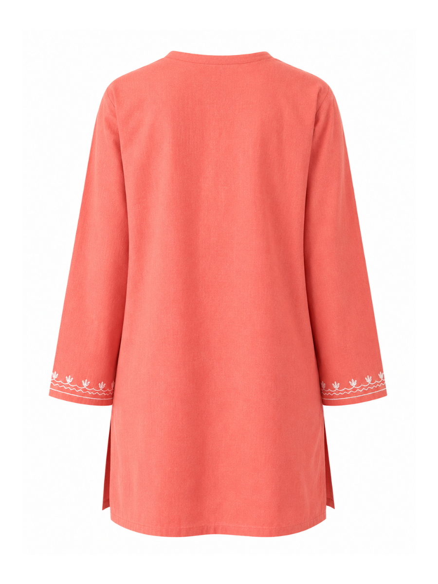 Noor : Aari embroidery summer kurti | Rose Pink